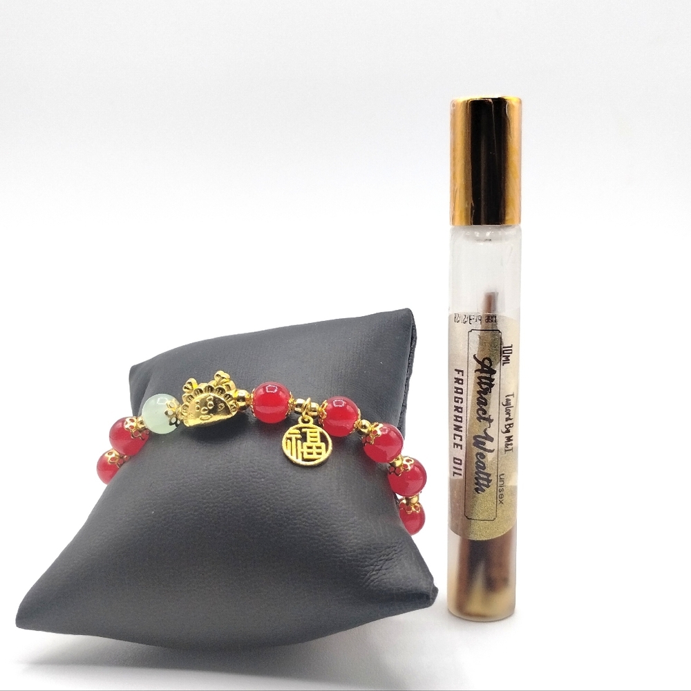 Attract Wealth fragrance oil+FREE wealth Bracelet (UNISEX)